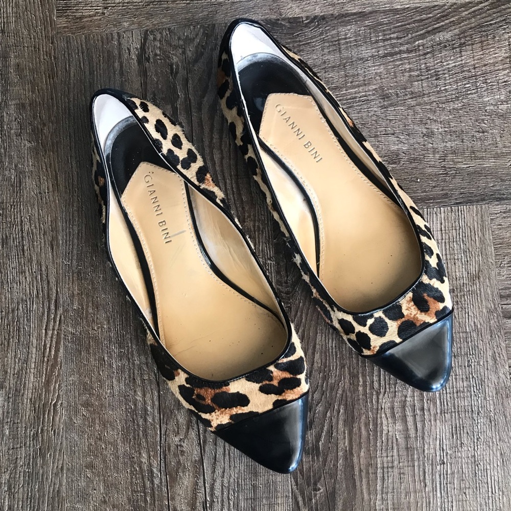 gianni bini raevin leopard flats size 8